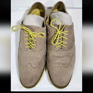 Cole Haan Womens Size 8B Zerogrand Wingtip Oxford Tan And Yellow Casual Shoes